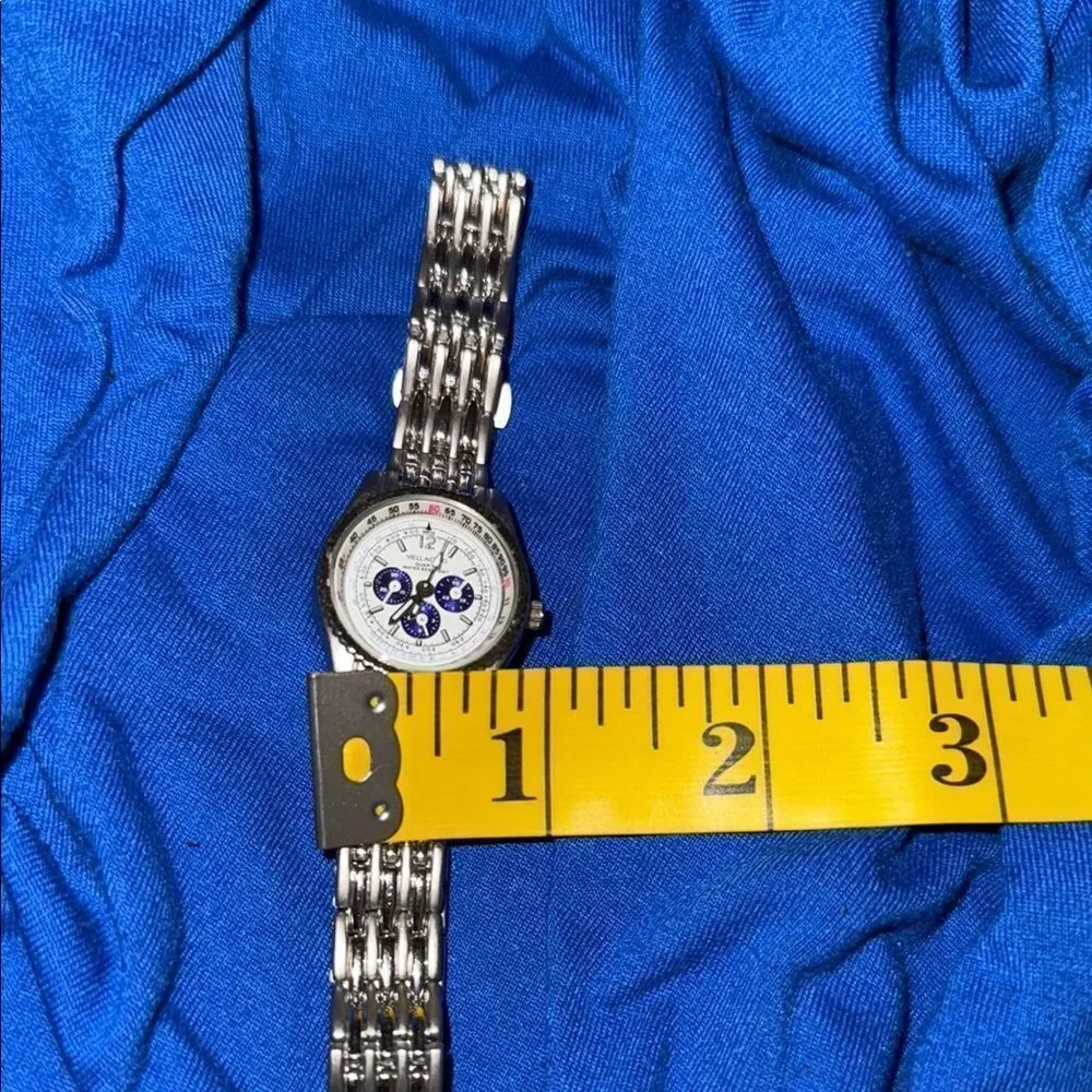 Vellaccio Silver Watch with Blue Accents